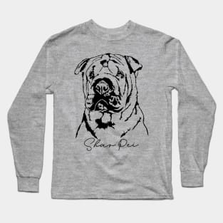 Chinese Shar Pei dog lover portrait Long Sleeve T-Shirt